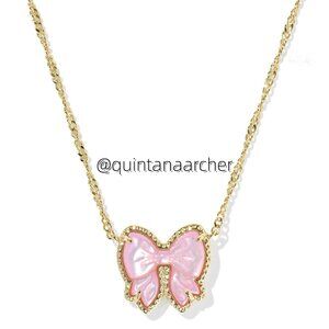 Haley Bow Gold Short Pendant Necklace